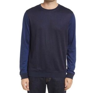 Robert Barakett Mens Size XL Navy Blue Lightweight Harkness Crewneck Sweater